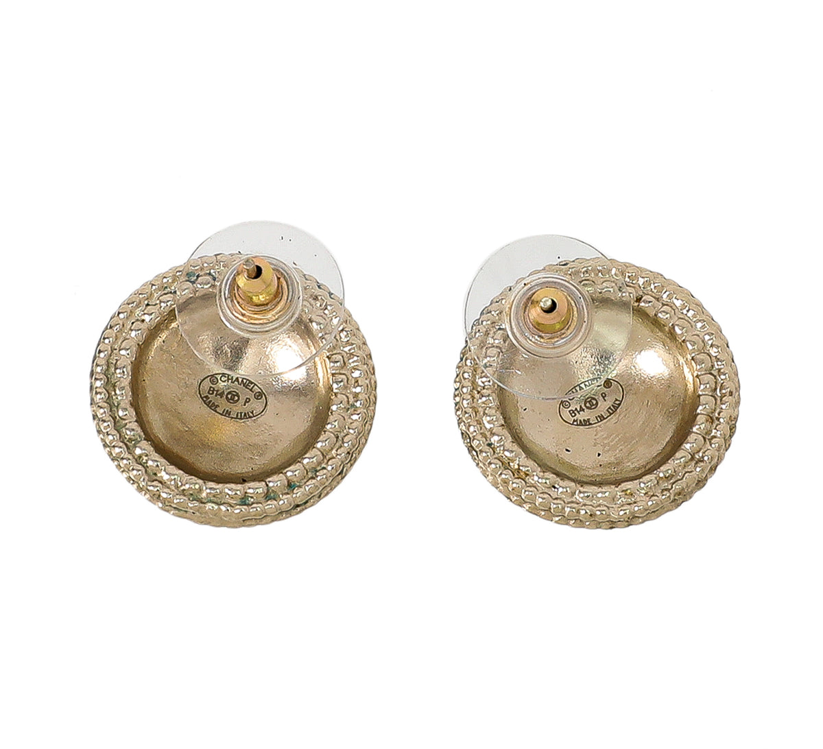 Chanel Gold CC Round Coin Earrings