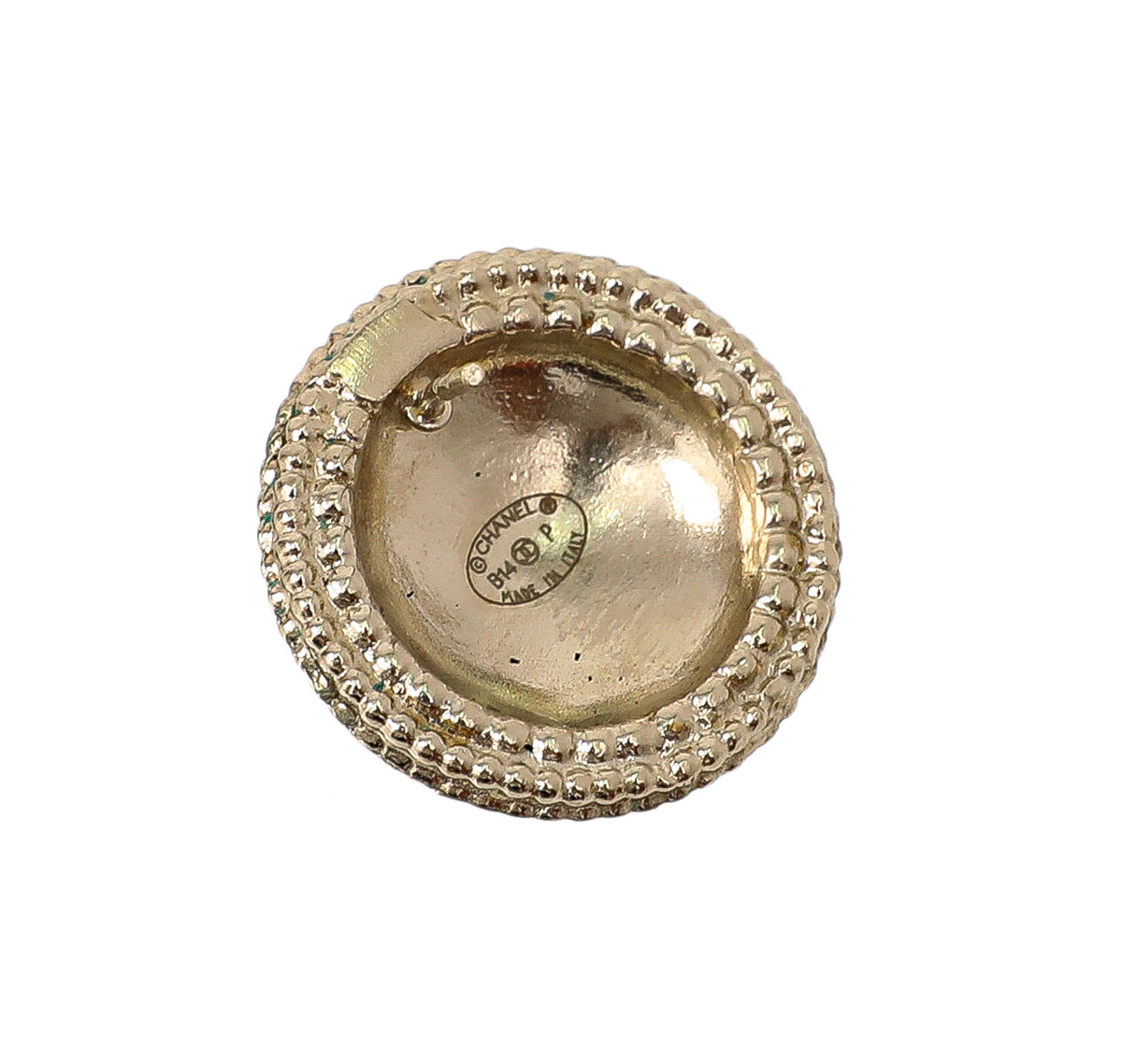 Chanel Gold CC Round Coin Earrings