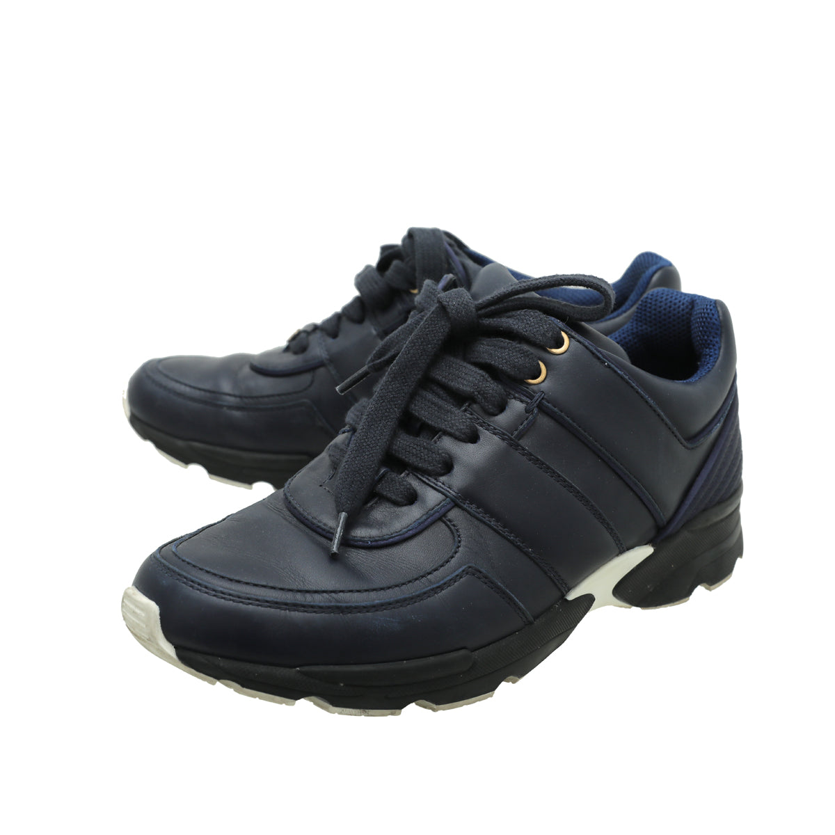 Chanel Blue CC Trainer Sneaker 37