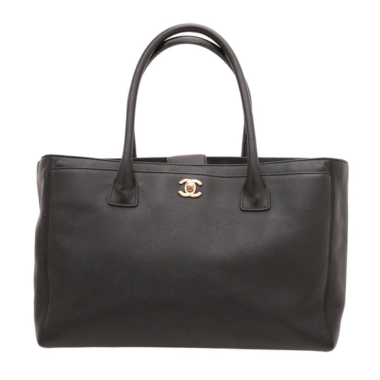 Chanel Black Cerf Executive Tote Bag