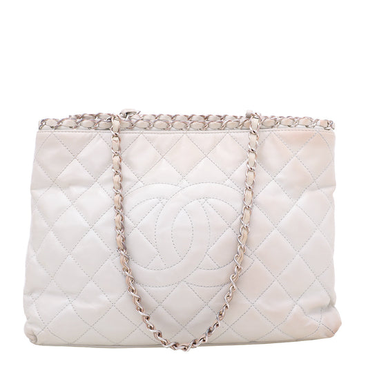 Chanel Grey Chain Me Shopping Tote Bag Small