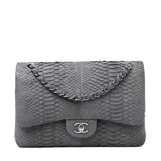 Chanel Gray Classic Jumbo Double Flap Bag