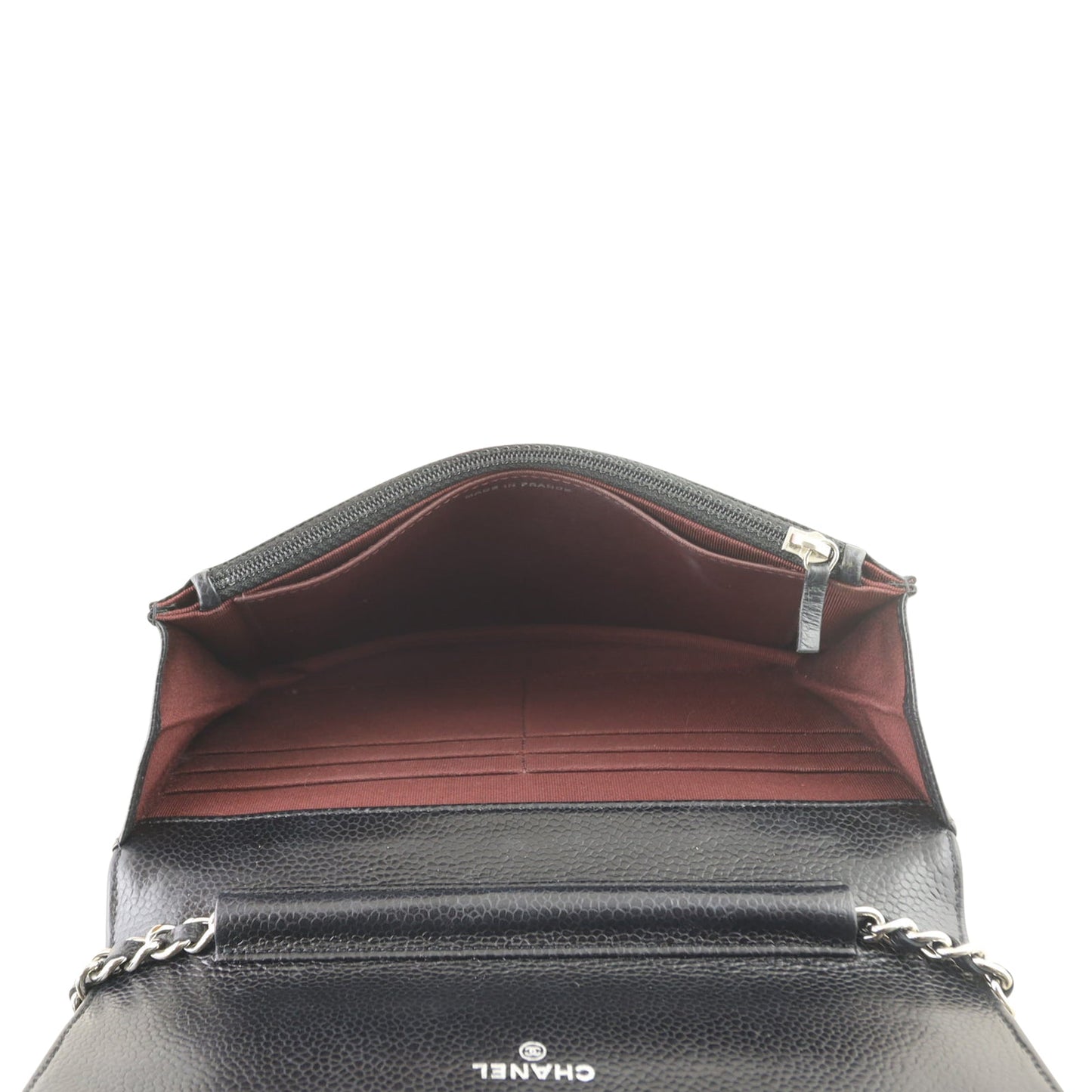 Chanel Classic Wallet on Chain | Black Caviar Silver