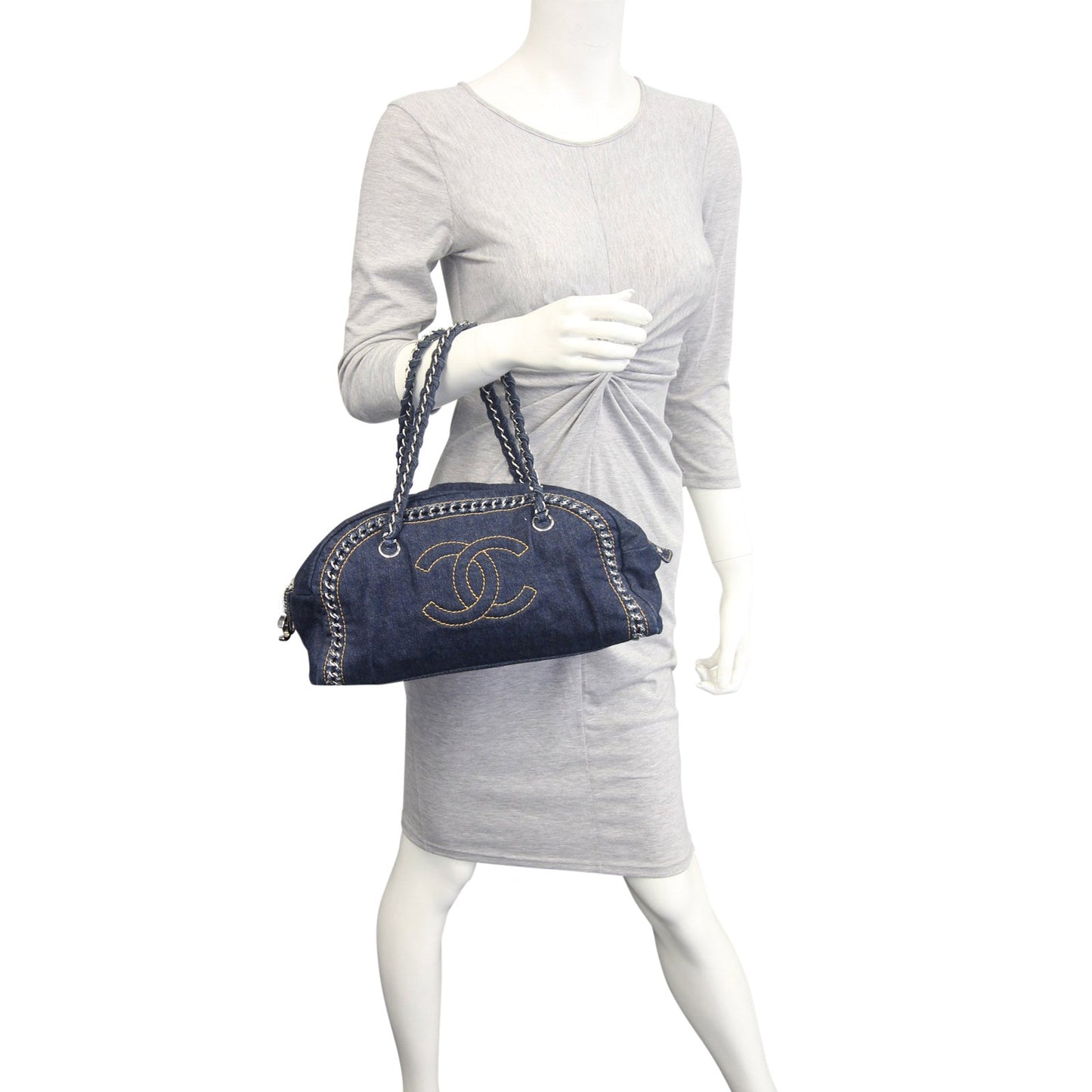 Chanel Denim Luxe Ligne Bowler
