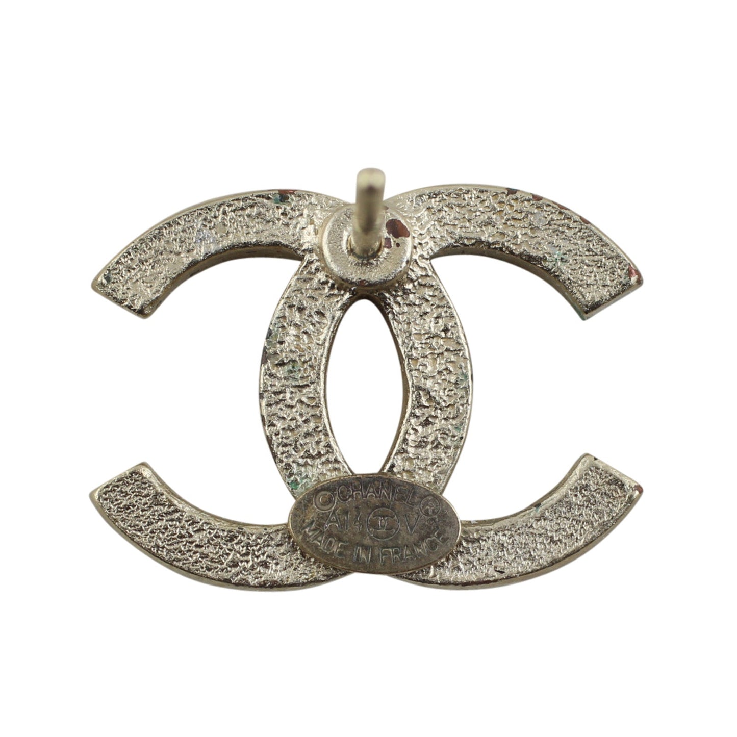 Chanel Crystal CC Stud Earrings | Silver