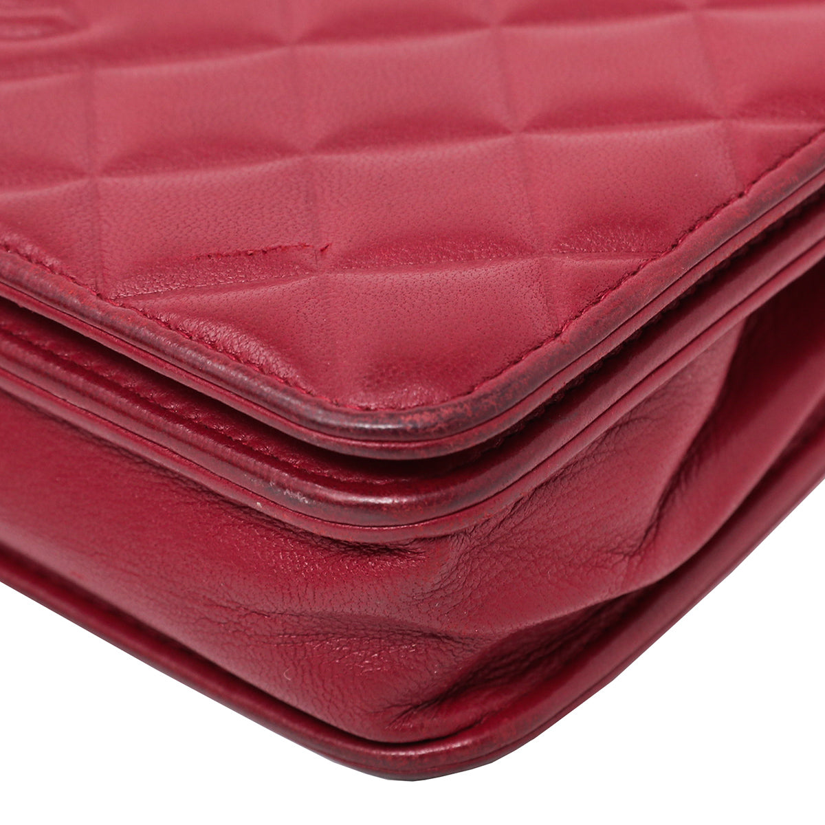 Chanel Dark Red CC Diamond Bag