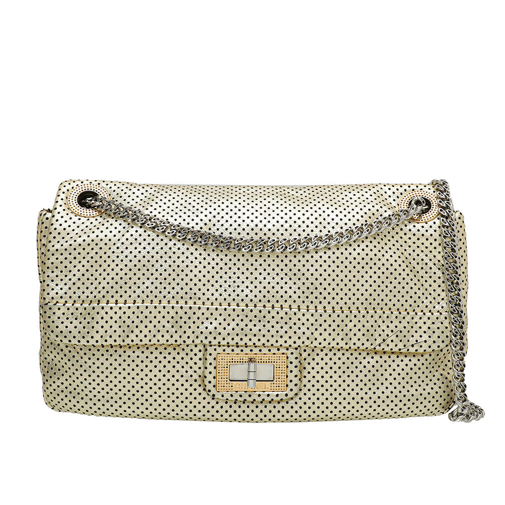 Chanel Metallic Gold Drill Perforated Reissue Flap Bag
