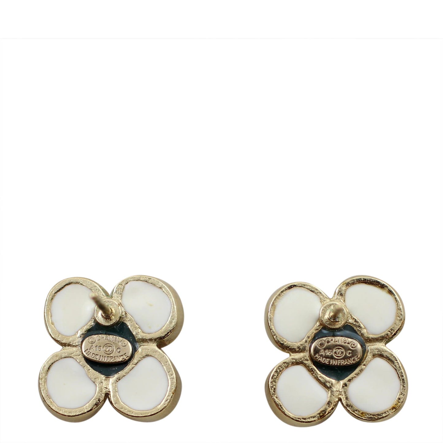 Chanel CC Flower Earrings