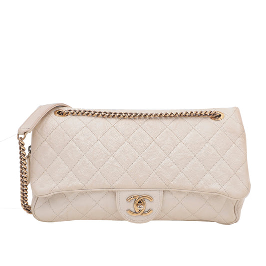 Chanel Off White Easy Aged Flap Bag