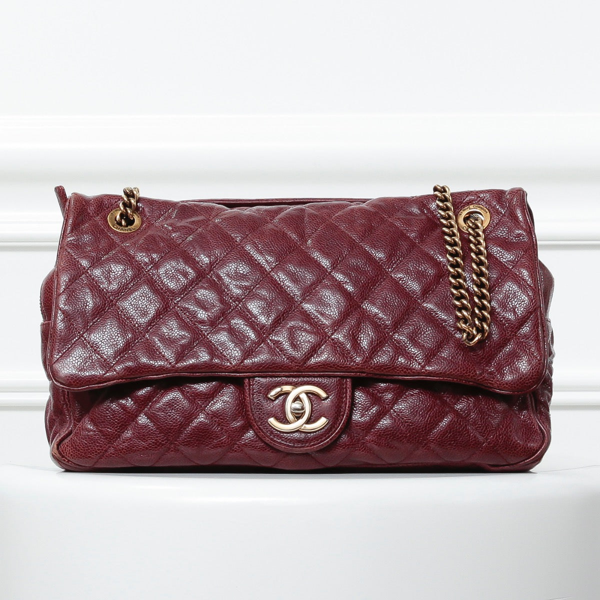 Chanel Burgundy Easy Flap Jumbo