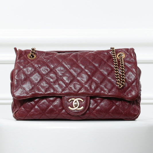 Chanel Burgundy Easy Flap Jumbo
