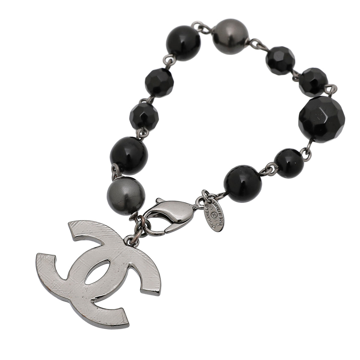 Chanel Black Glass CC Bracelet