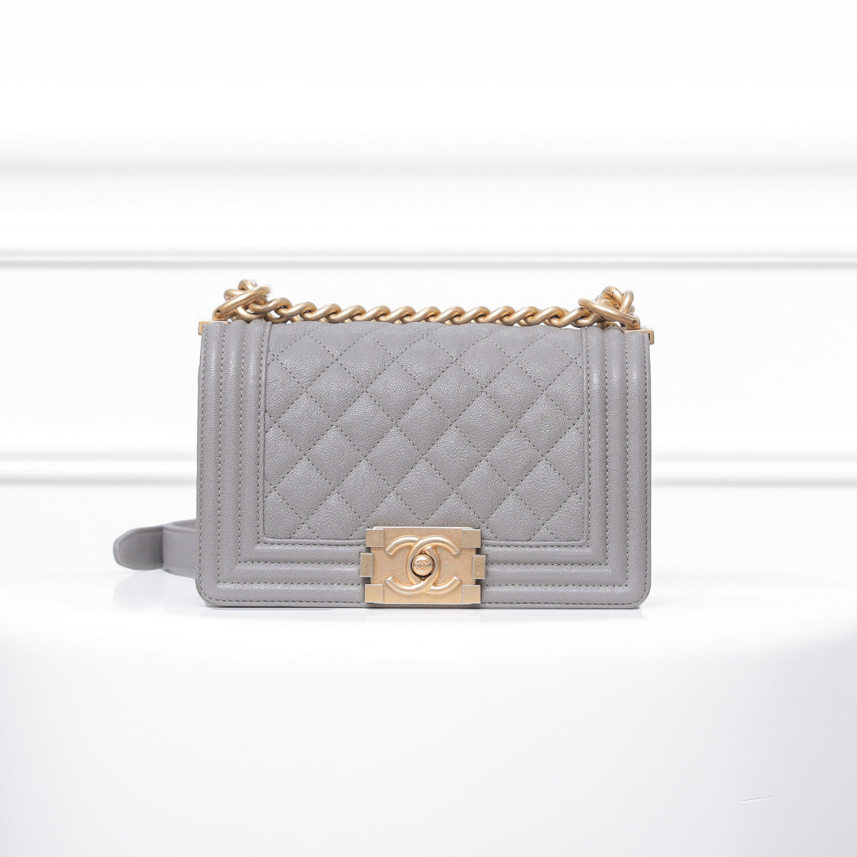 Chanel Gray Boy Small