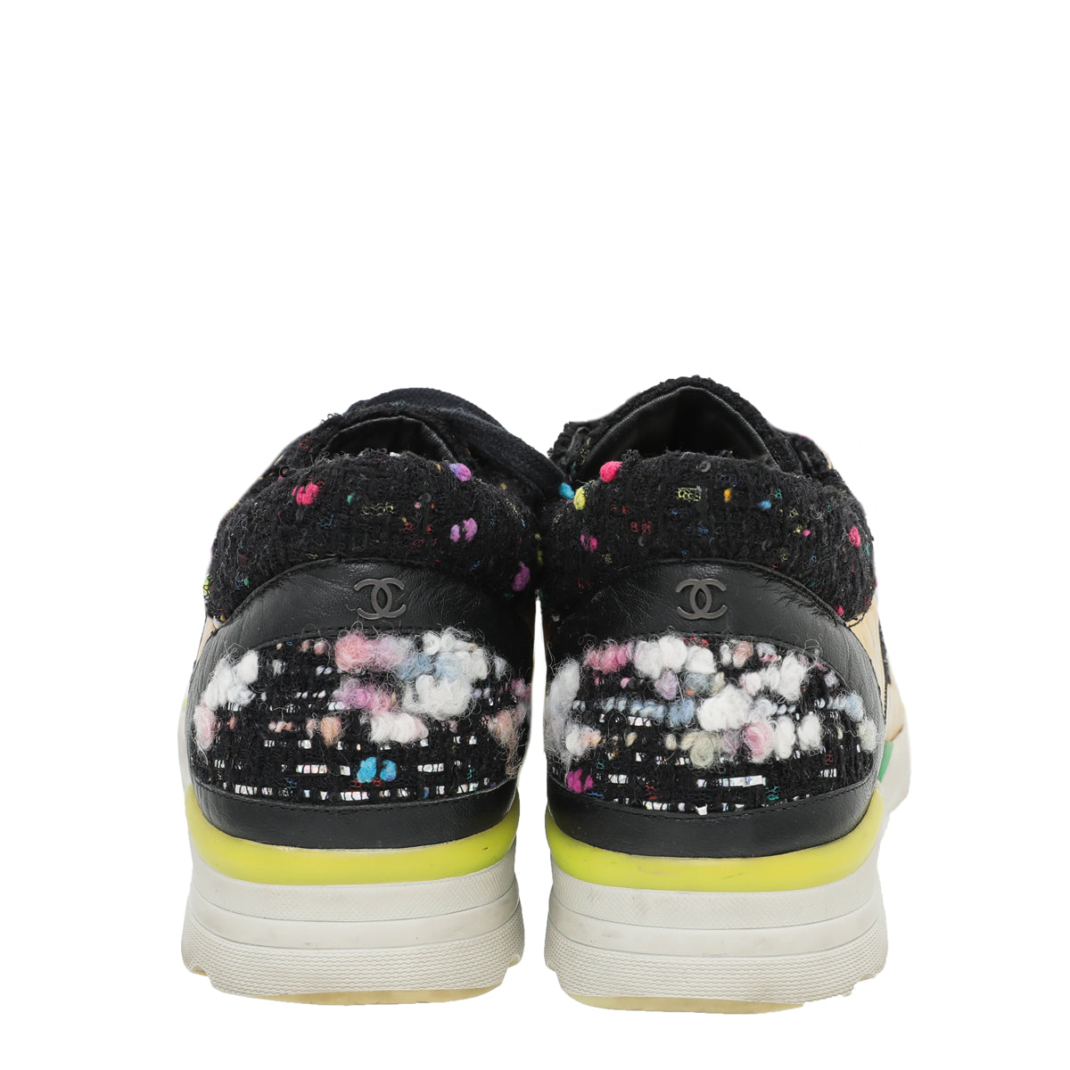 Chanel Multicolor Holographic Tweed Runway Sneakers 38.5