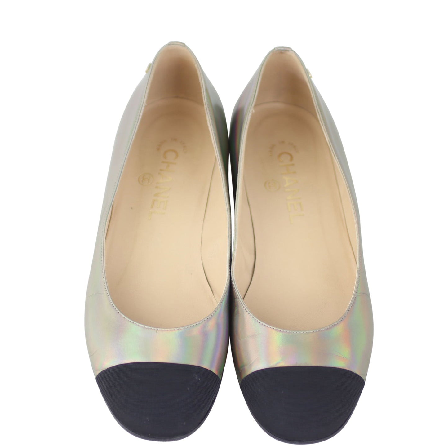 Chanel Iridescent Cap Toe Flats