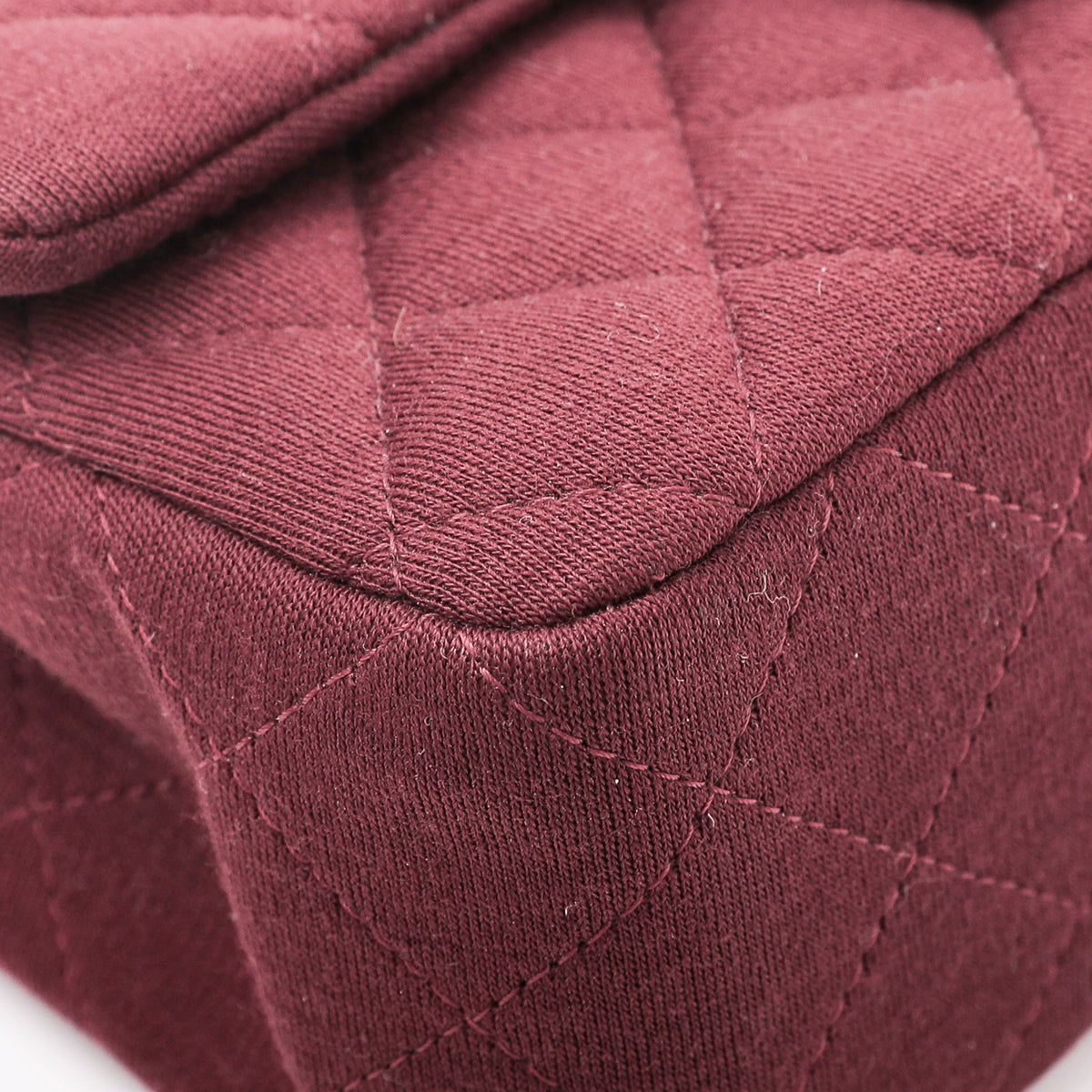 Chanel Maroon Jersey Classic Flap Bag