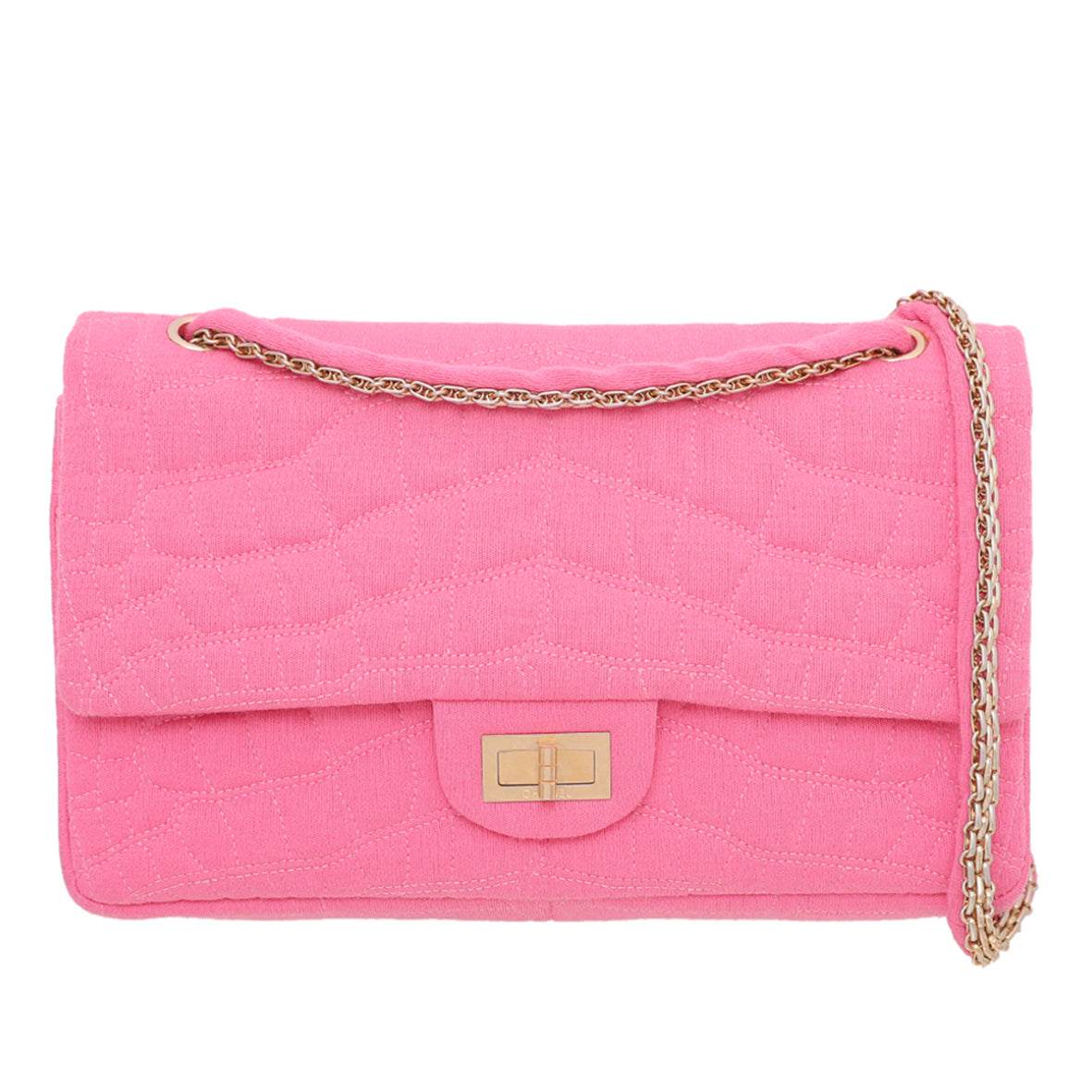 Chanel Pink Jersey Cocos Croc 2.55 Reissue Bag