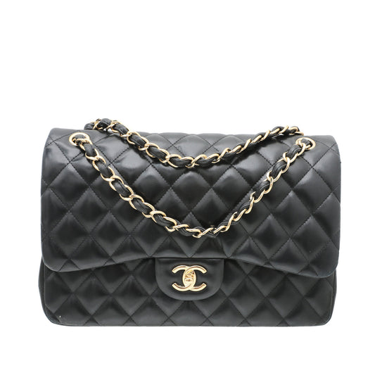 Chanel Black Double Flap Jumbo Bag