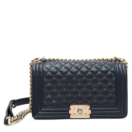 Chanel Navy Blue Le Boy Bag