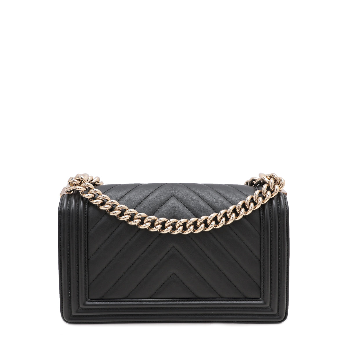 Chanel Black Chevron Le Boy Flap Bag