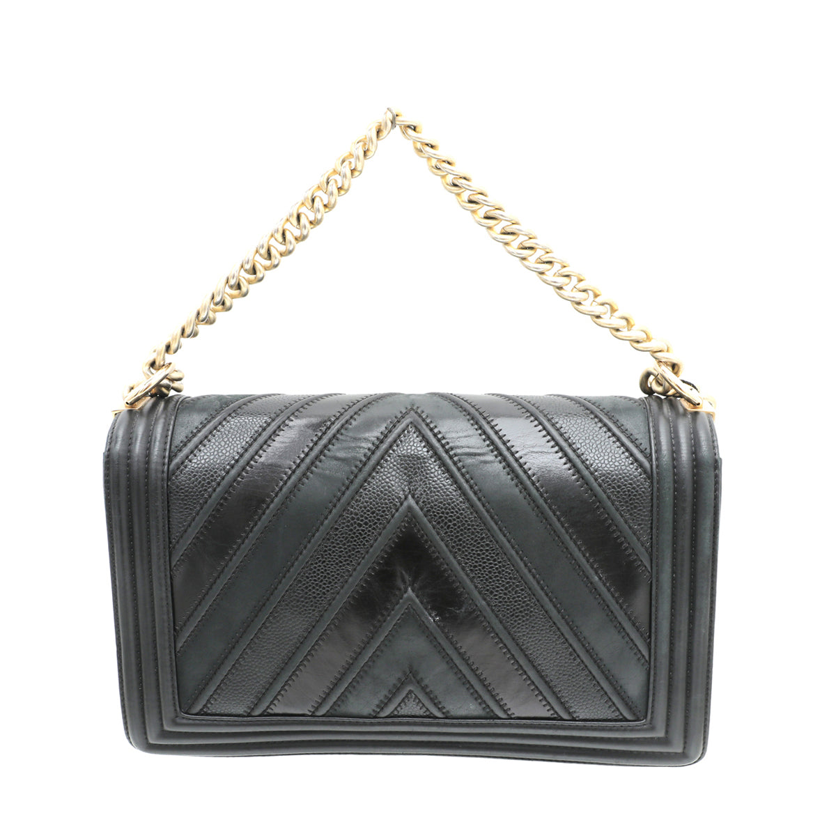 Chanel Black Le Boy Chevron Mix New Medium Bag