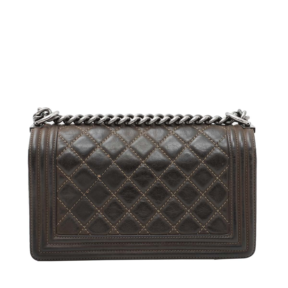 Chanel Brown Le Boy Fade Enamel Hardware Bag