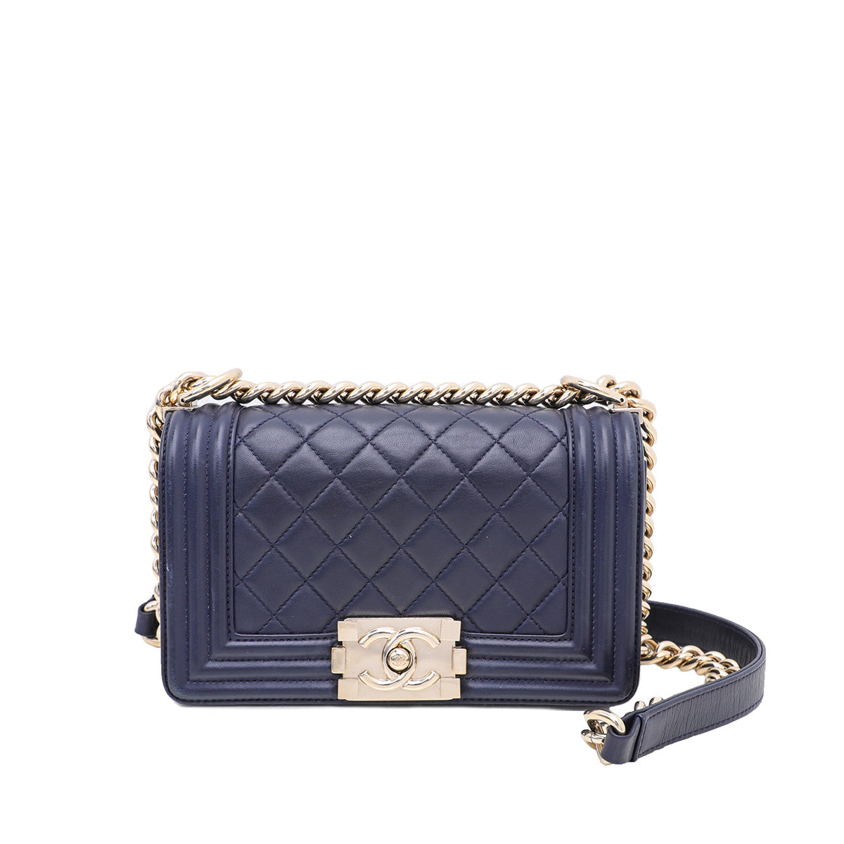 Chanel Navy Blue Le Boy Small Bag