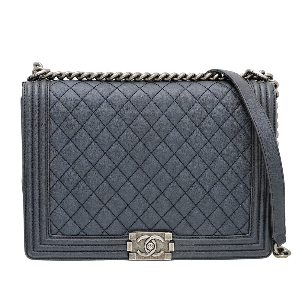 Chanel Blue Le Boy Large Flap Bag