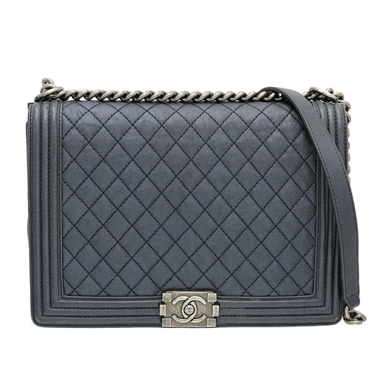 Chanel Blue Le Boy Large Flap Bag
