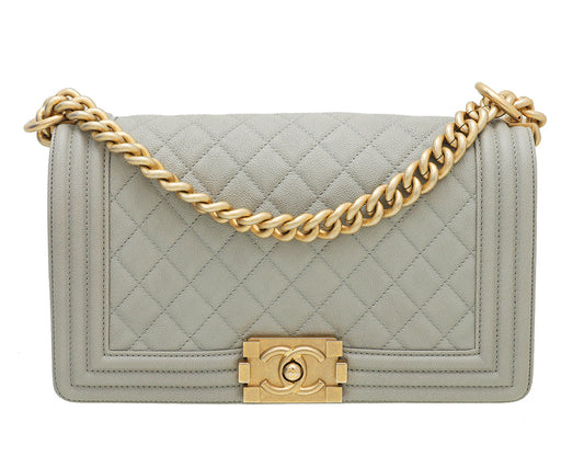 Chanel Grey Le Boy Medium Flap Bag