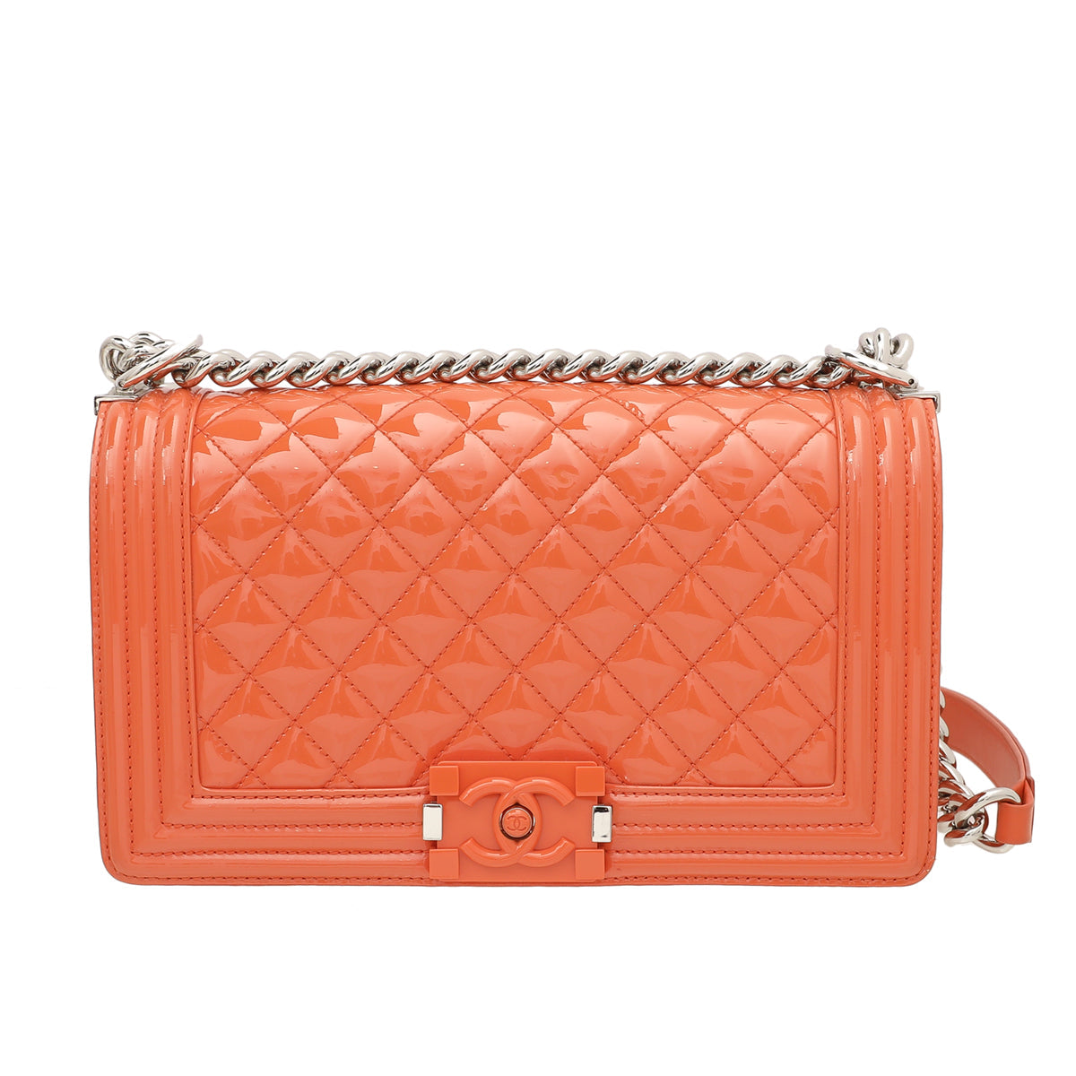 Chanel CC Orange Le Boy Plexiglass Bag