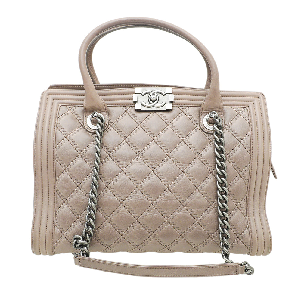 Chanel Brown Le Boy Nubuck Shopping Bag