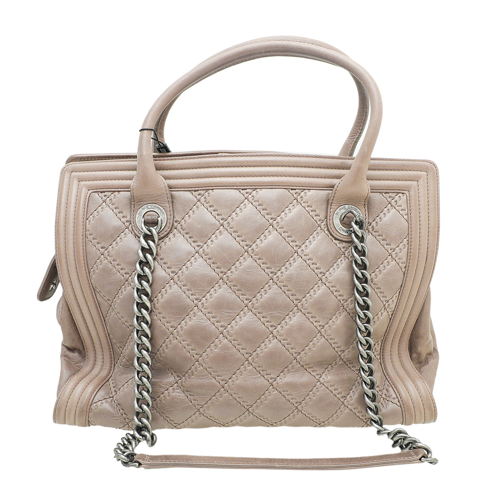 Chanel Brown Le Boy Nubuck Shopping Bag