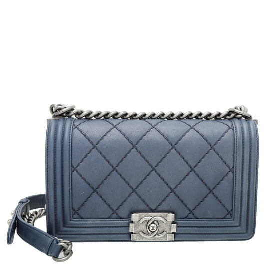 Chanel Navy Blue Le Boy Ultra Stitches Medium Bag
