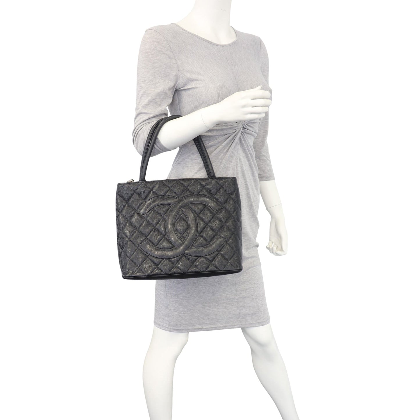Chanel Medallion Tote | Antiqued Silver Zip