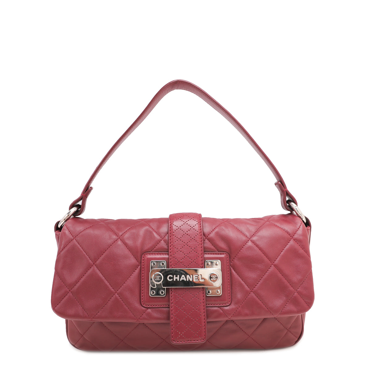 Chanel Maroon Paris-Londres Door-Latch Flap Bag