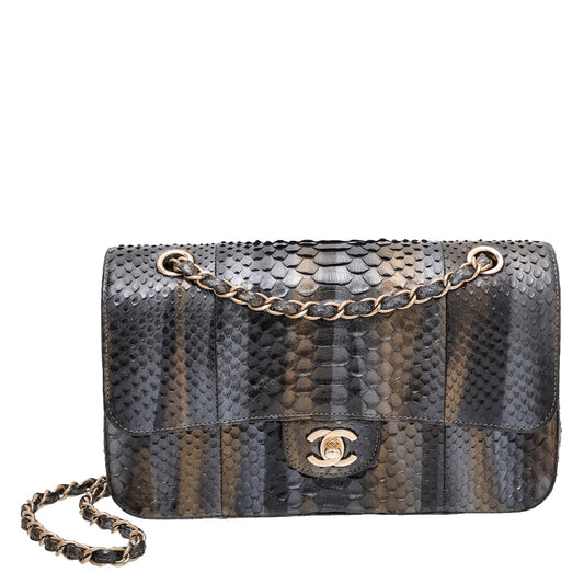 Chanel Multicolor Python Classic Double Flap Bag