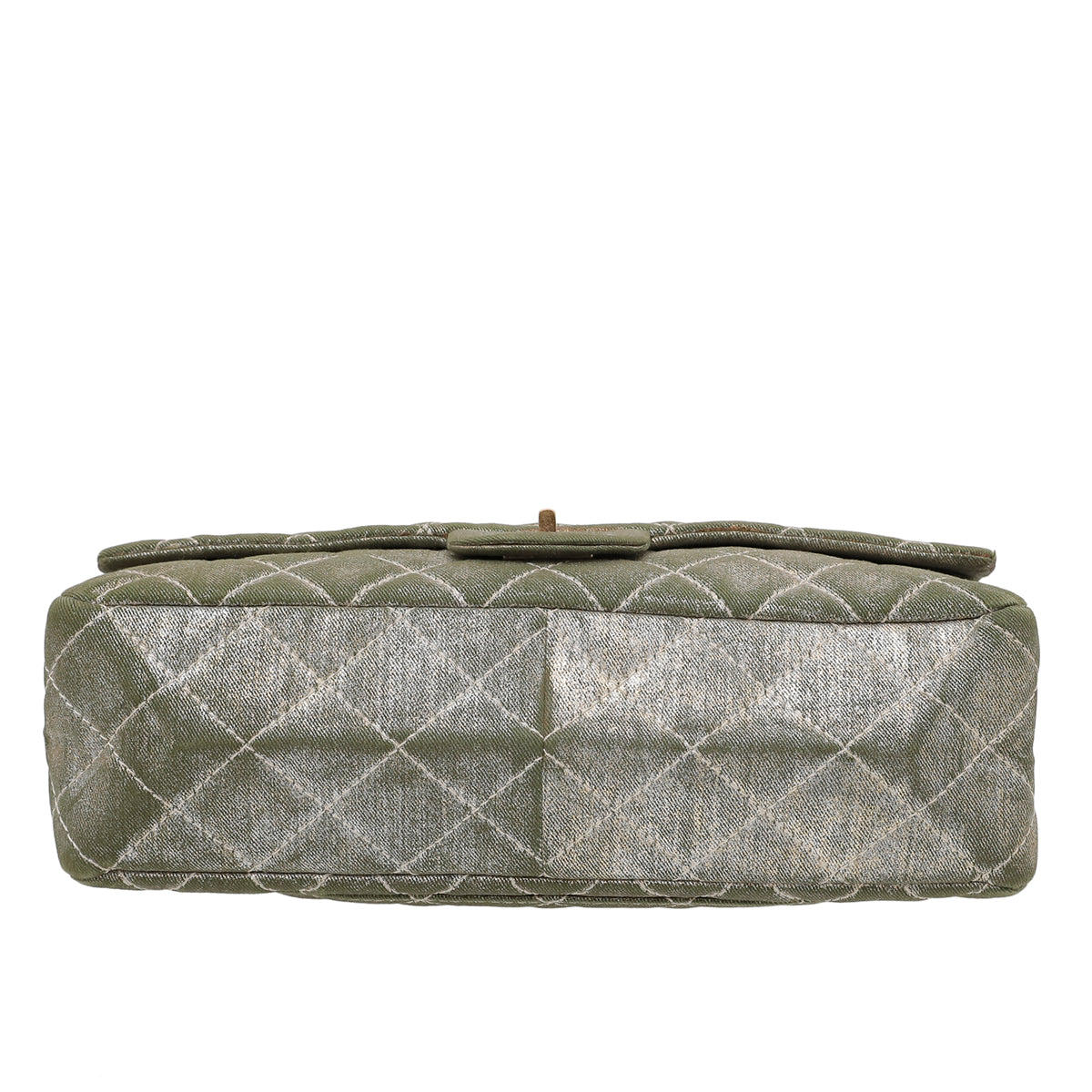 Chanel Metallic Khaki Denim Reissue Double Flap Bag