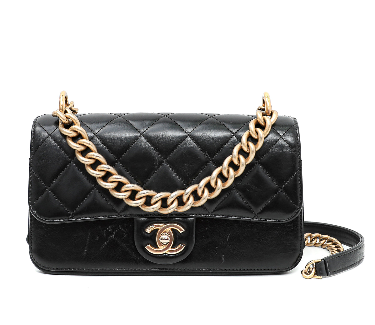 Chanel Black Straight Line Flap Bag