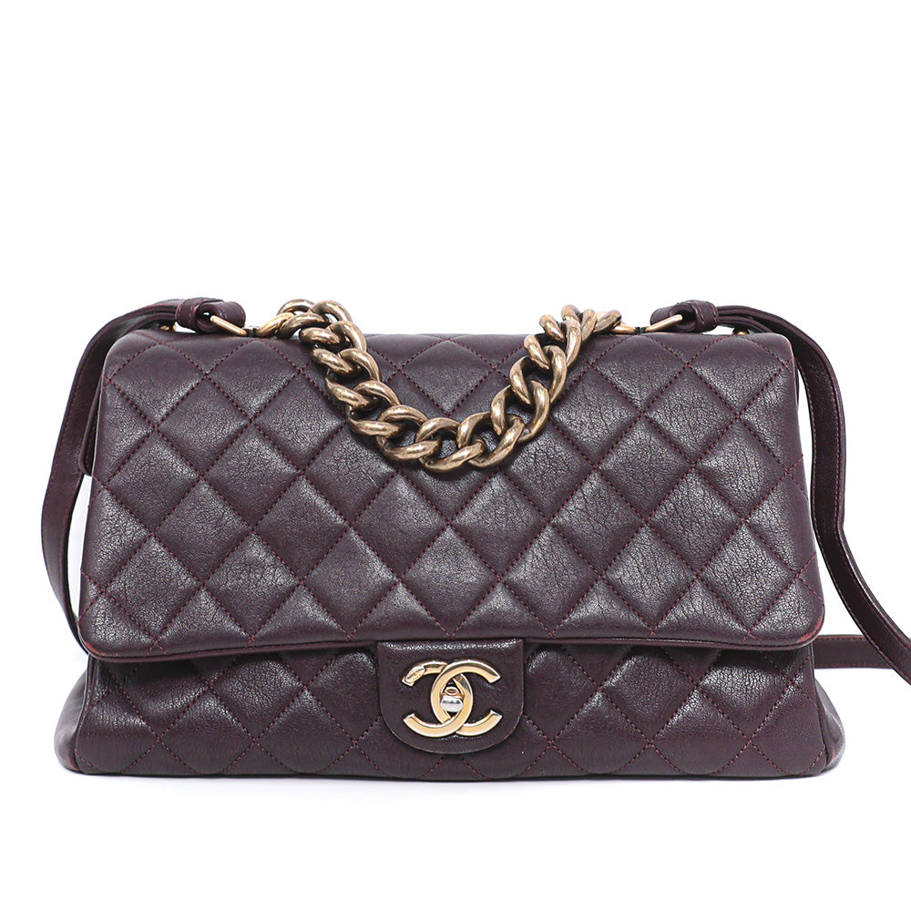 Chanel Burgundy Trapezio Flap Bag