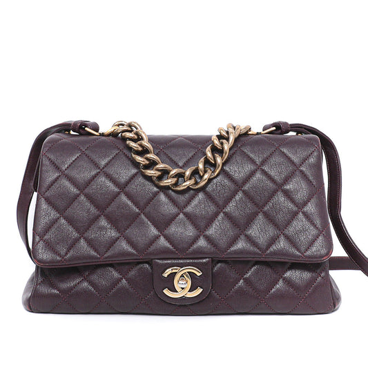 Chanel Burgundy Trapezio Flap Bag