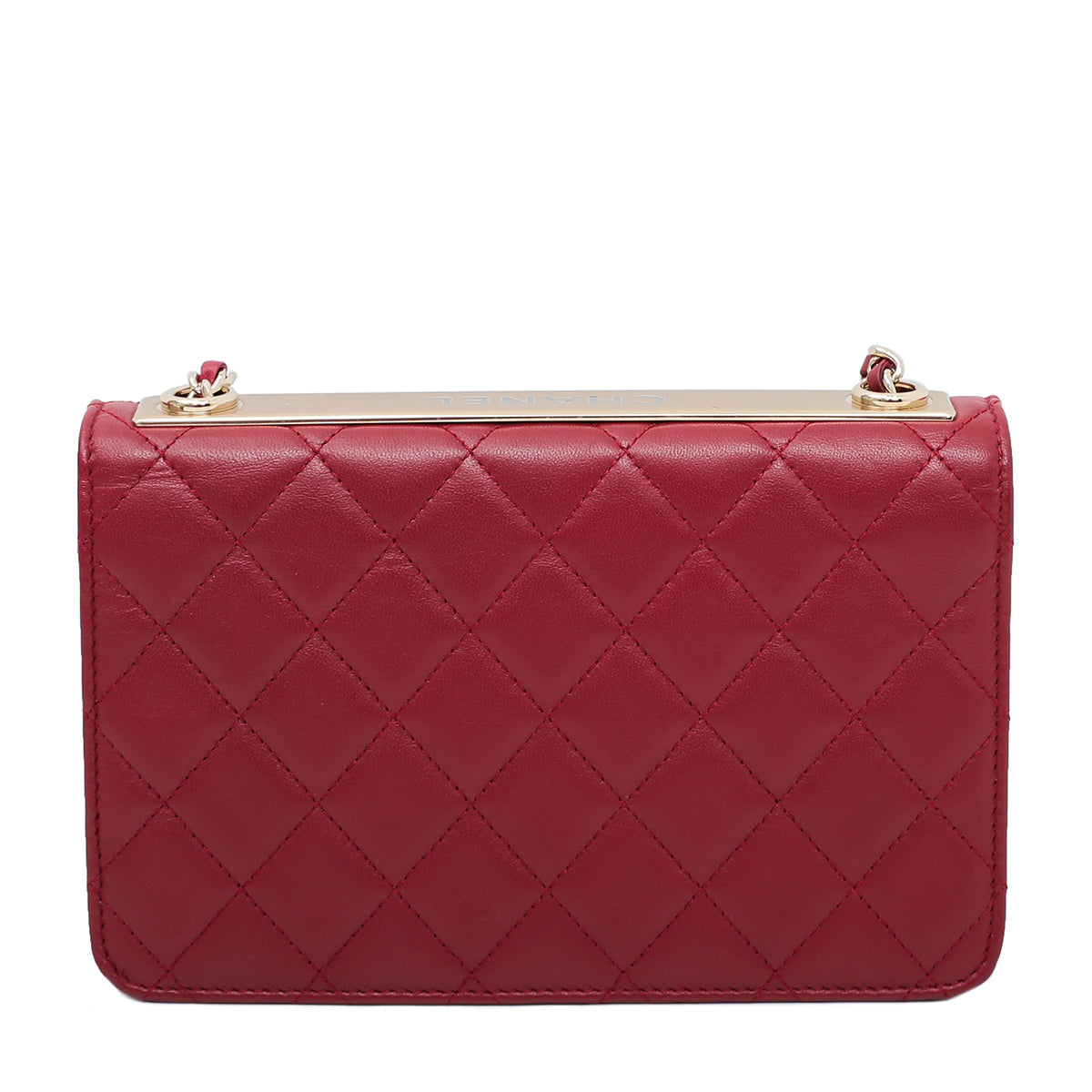 Chanel Red CC Trendy Wallet On Chain Bag