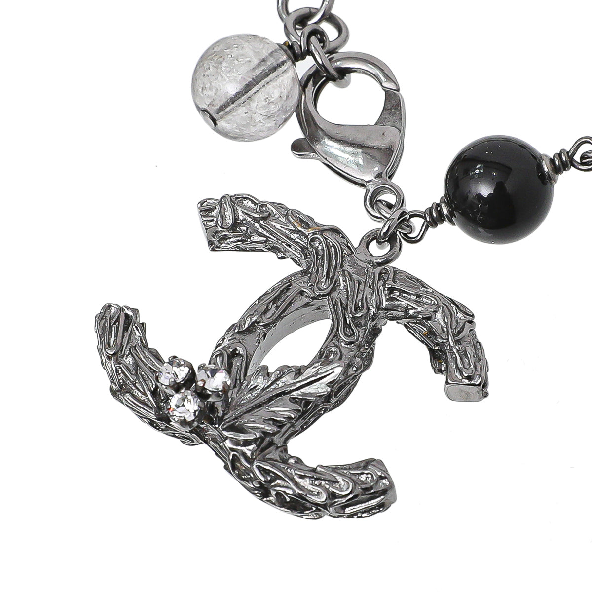Chanel Ruthenium Vined CC Leaf Beaded Bracelet