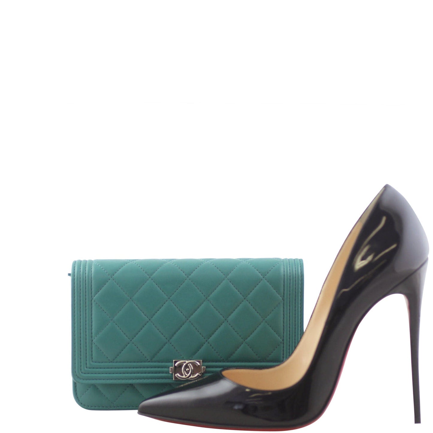 Chanel Boy Wallet On Chain | Emerald Teal Green