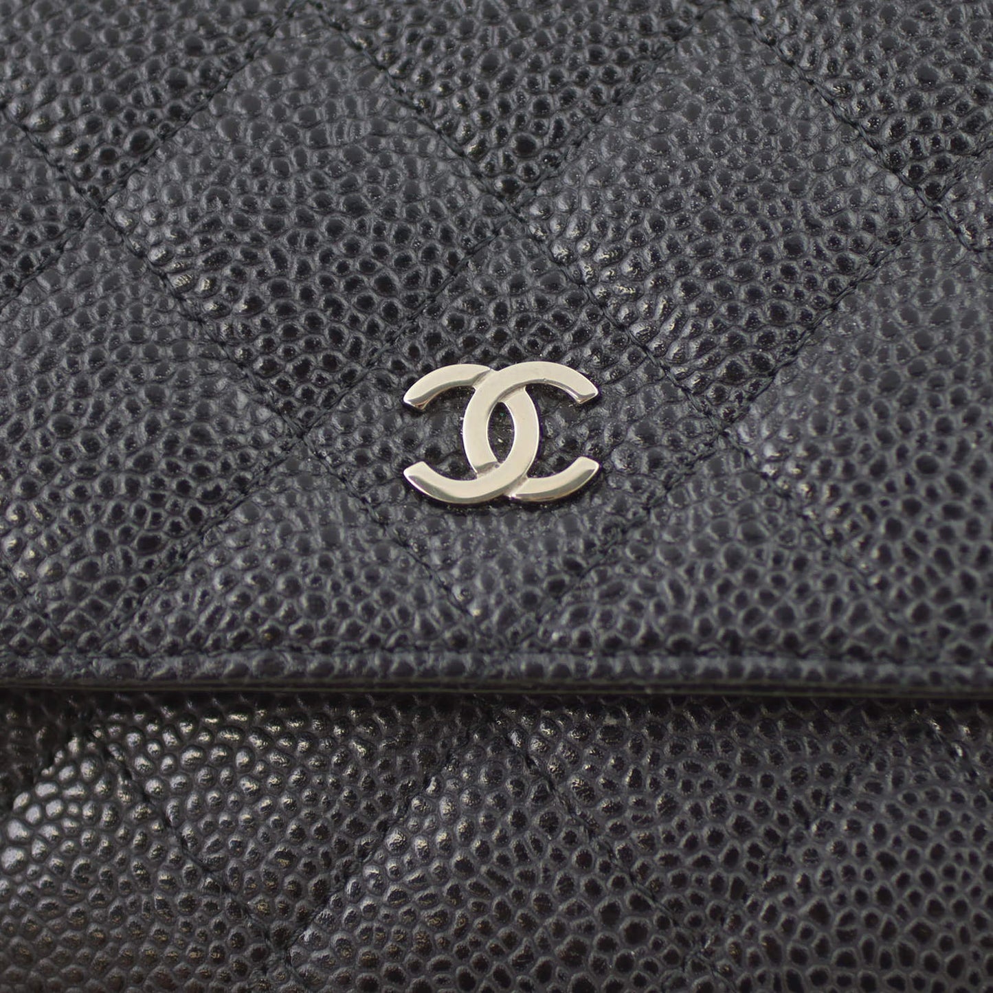 Chanel Classic Wallet on Chain | Black Caviar Silver