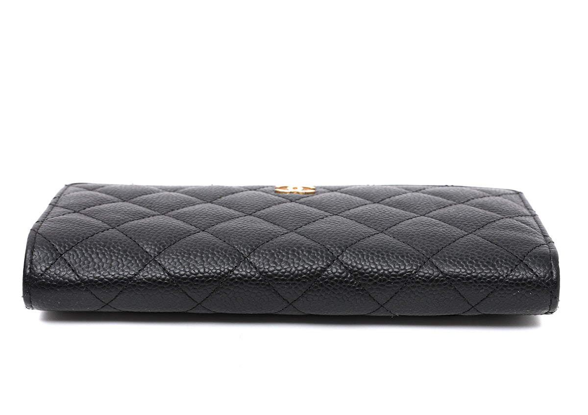 Chanel Black Yen Bifold Long Wallet
