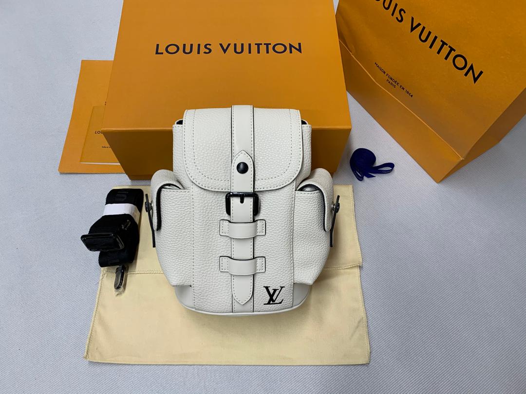 Top Quality Christopher XS Taurillon White For Men, Bags, Shoulder And Crossbody Bags 7.7in/19.5cm Top Quality