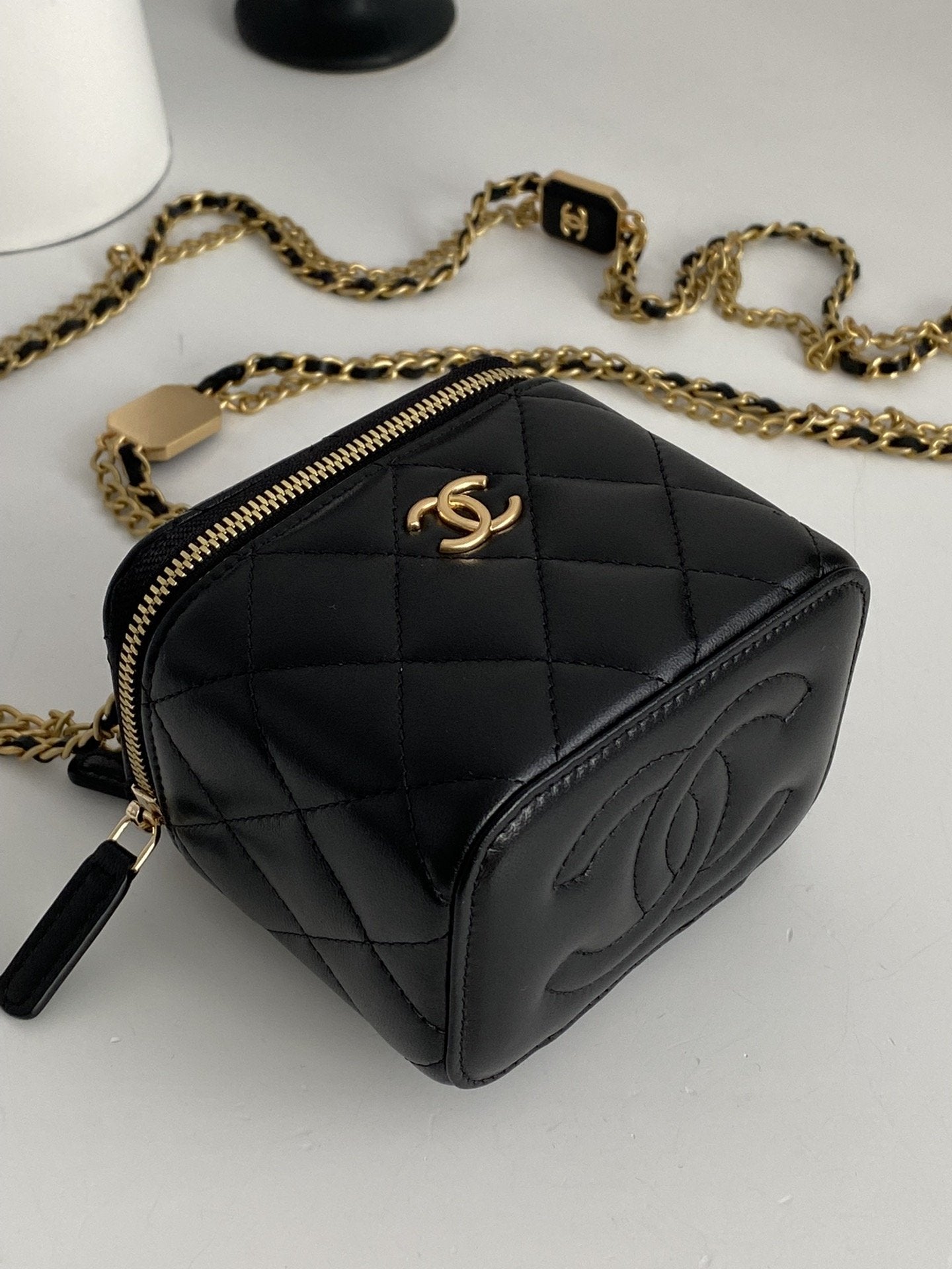CHLSmall Vanity With Chain Black For Women, Women’s Bags 4.3in/11cm