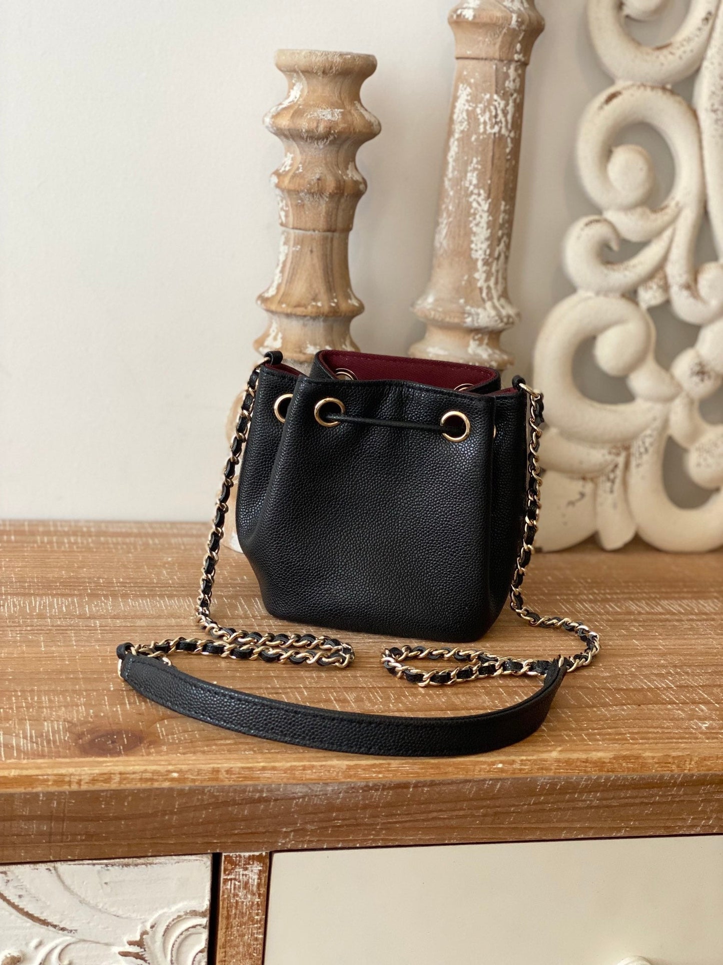 CHLMini Bucket Bag With Strap Black For Women, Women’s Bags 4.9in/12.5cm
