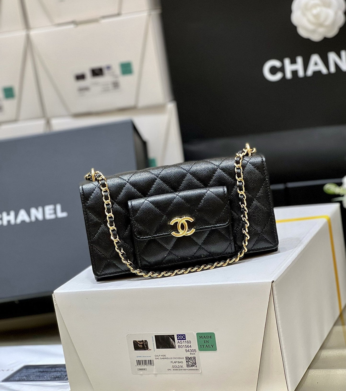 CHLSmall Coin Pocket WOC Shoulder Bag Black For Women Bags 7.9in/20cm